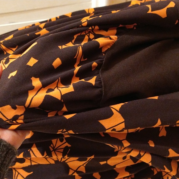 Apt 9 stretch brown and orange stretch dress Sz S - Picture 5 of 9